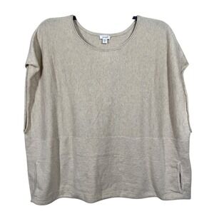 Pure Jill‎ Cotton Cashmere Sweater Women's XL Dolman Sleeve Neutral Casual Cozy